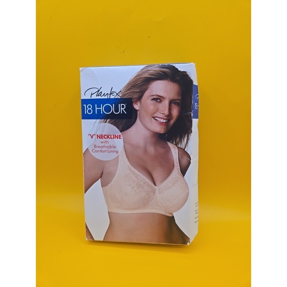 Playtex 18 Hour V Neckline W/ Breathable Comfort Lining #4608 Light Beige 44DD